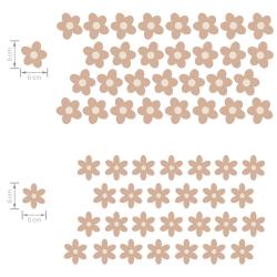 Pastelowe Love Naklejka Stokrotki III