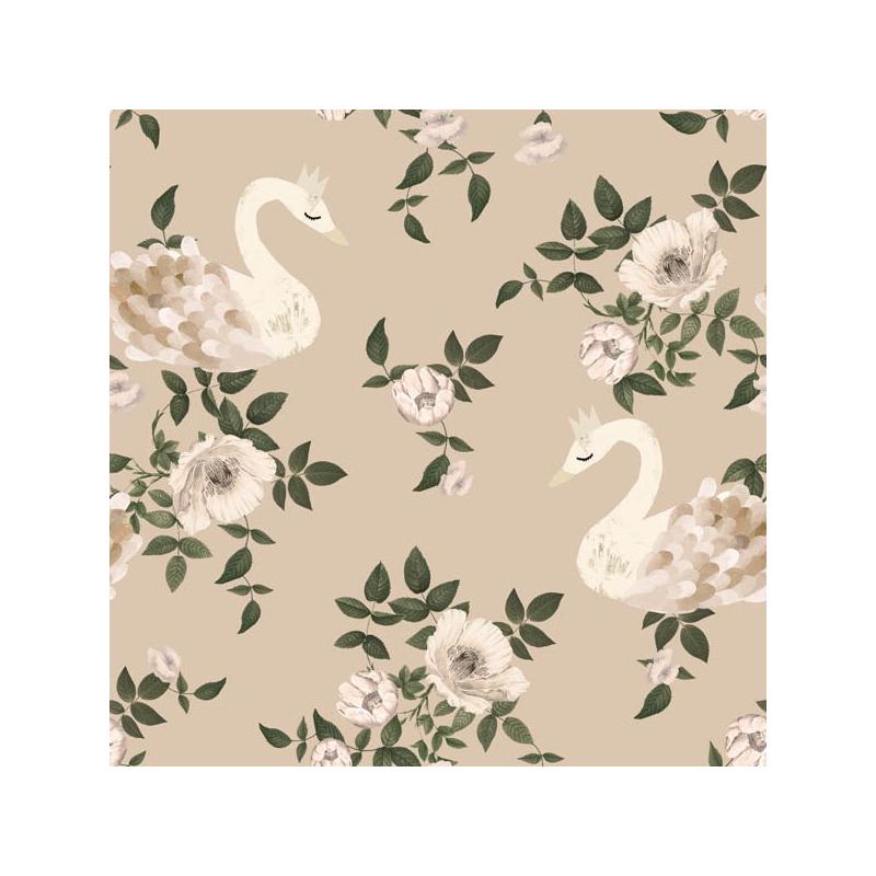 Tapeta do pokoju dziecięcego Swans Kingdom Beige