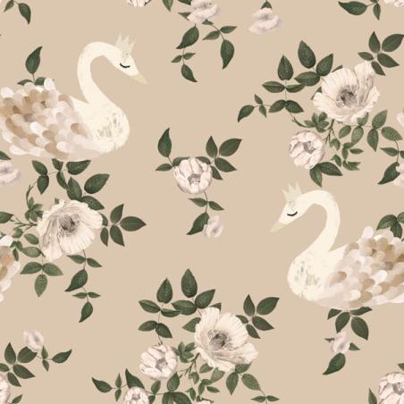 Tapeta do pokoju dziecięcego Swans Kingdom Beige