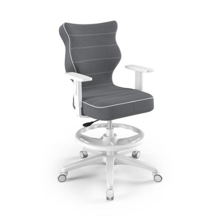 Krzesełko młodzieżowe (wzrost 146-176,5) Duo z podnóżkiem ciemny szary (Jasmine)