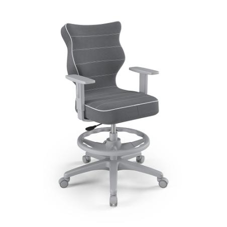 Krzesełko młodzieżowe (wzrost 146-176,5) Duo z podnóżkiem ciemny szary (Jasmine)