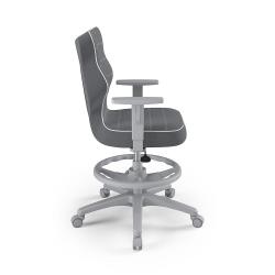 Krzesełko młodzieżowe (wzrost 146-176,5) Duo z podnóżkiem ciemny szary (Jasmine)