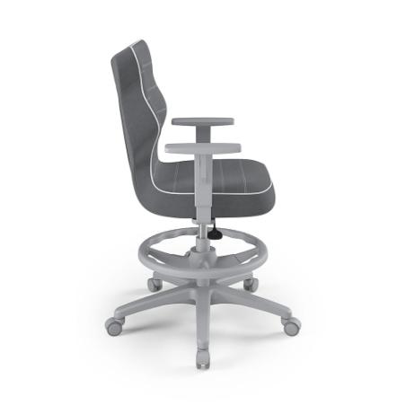 Krzesełko młodzieżowe (wzrost 146-176,5) Duo z podnóżkiem ciemny szary (Jasmine)