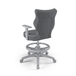 Krzesełko młodzieżowe (wzrost 146-176,5) Duo z podnóżkiem ciemny szary (Jasmine)