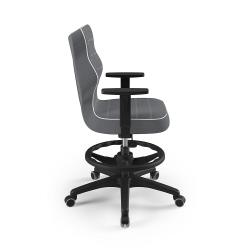 Krzesełko młodzieżowe (wzrost 146-176,5) Duo z podnóżkiem ciemny szary (Jasmine)