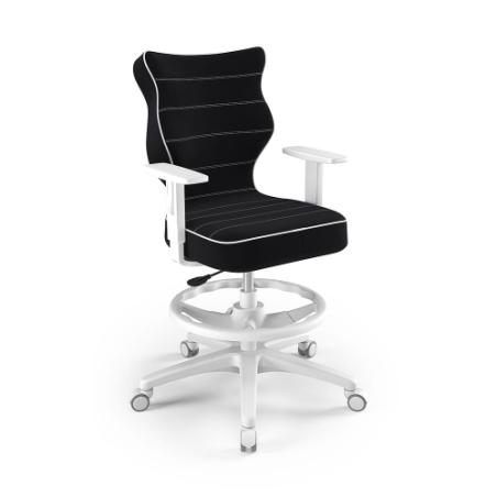 Krzesełko młodzieżowe (wzrost 146-176,5) Duo z podnóżkiem czarny (Jasmine)