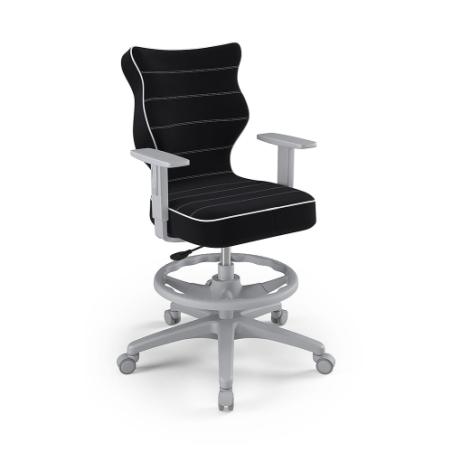 Krzesełko młodzieżowe (wzrost 146-176,5) Duo z podnóżkiem czarny (Jasmine)