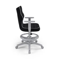 Krzesełko młodzieżowe (wzrost 146-176,5) Duo z podnóżkiem czarny (Jasmine)