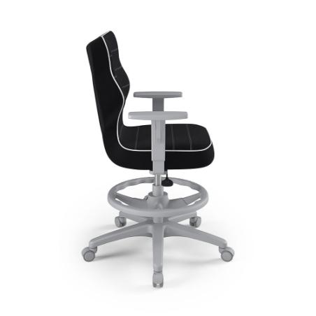 Krzesełko młodzieżowe (wzrost 146-176,5) Duo z podnóżkiem czarny (Jasmine)