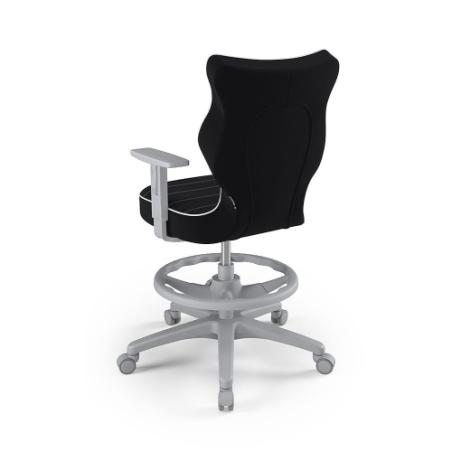 Krzesełko młodzieżowe (wzrost 146-176,5) Duo z podnóżkiem czarny (Jasmine)