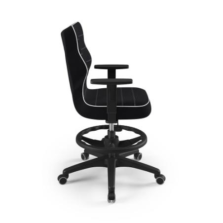 Krzesełko młodzieżowe (wzrost 146-176,5) Duo z podnóżkiem czarny (Jasmine)