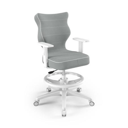 Krzesełko młodzieżowe (wzrost 146-176,5) Duo z podnóżkiem szary (Jasmine)