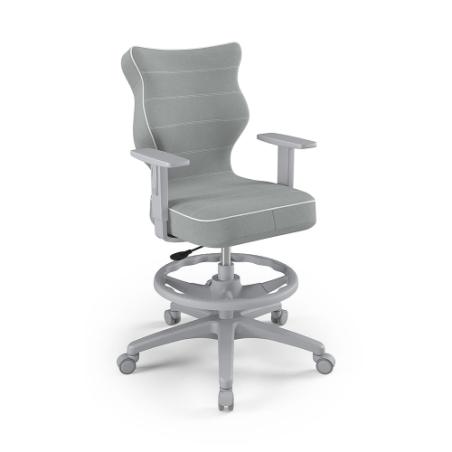 Krzesełko młodzieżowe (wzrost 146-176,5) Duo z podnóżkiem szary (Jasmine)