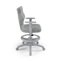 Krzesełko młodzieżowe (wzrost 146-176,5) Duo z podnóżkiem szary (Jasmine)