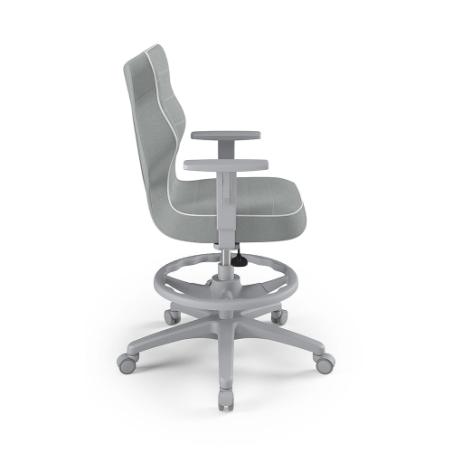 Krzesełko młodzieżowe (wzrost 146-176,5) Duo z podnóżkiem szary (Jasmine)