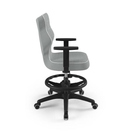 Krzesełko młodzieżowe (wzrost 146-176,5) Duo z podnóżkiem szary (Jasmine)