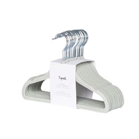 3 Sprouts Wieszaki Welurowe dla Dzieci Seafoam 15 szt.