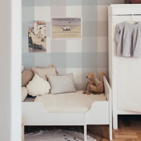 Dekornik Tapeta Provence Check Beige Blue BIG