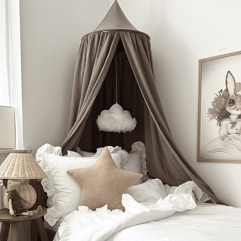 Cotton&Sweets Baldachim z bawełny organicznej - Czekoladowy