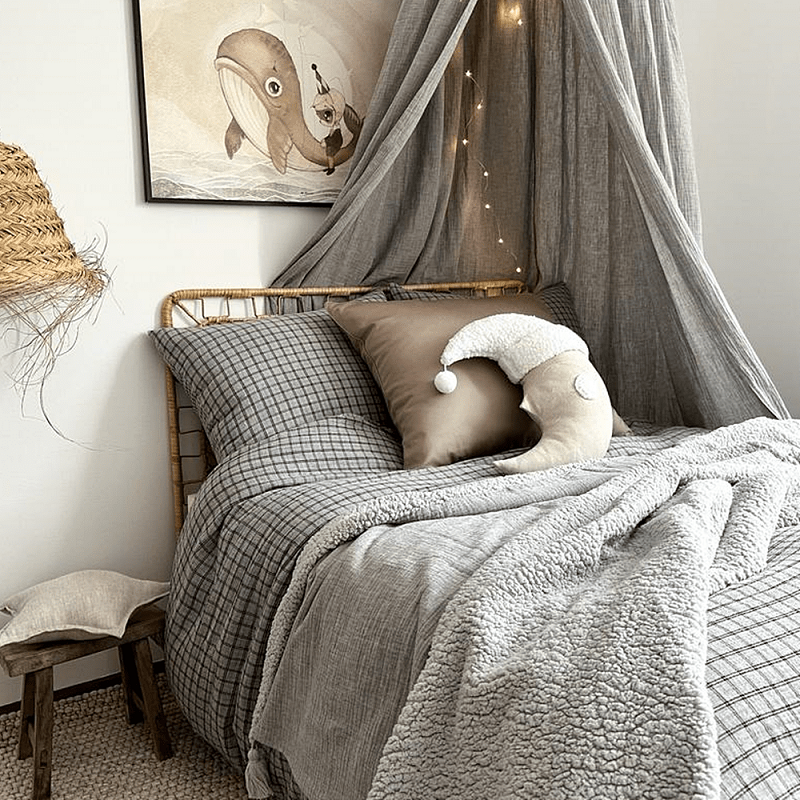 Cotton&Sweets Baldachim z bawełny organicznej - Szary Melanż