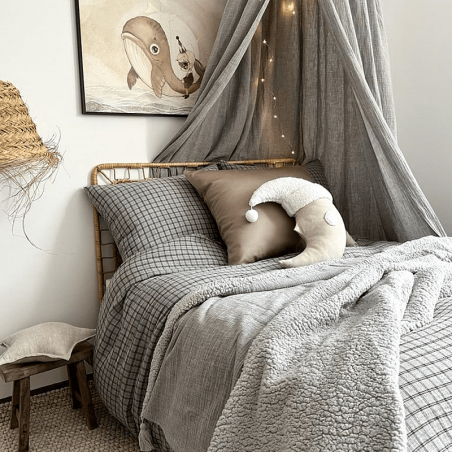 Cotton&Sweets Baldachim z bawełny organicznej - Szary Melanż