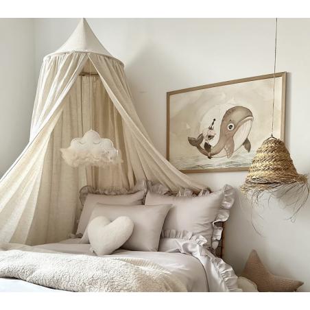 Cotton&Sweets Baldachim muślinowy z lnem - Natural