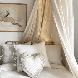 Cotton&Sweets Baldachim muślinowy z lnem - Natural