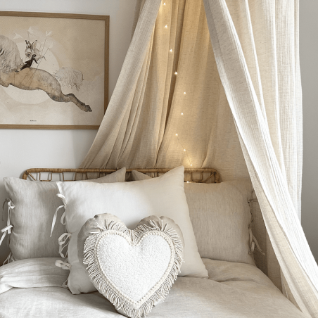 Cotton&Sweets Baldachim muślinowy z lnem - Natural
