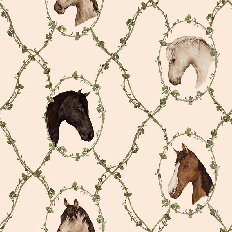 Dekornik Tapeta Watercolour Horses Beige
