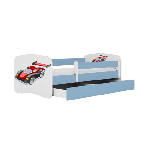 Łóżko dziecięce Baby Dreams Auto Wyścigowe Niebieskie - 180x80