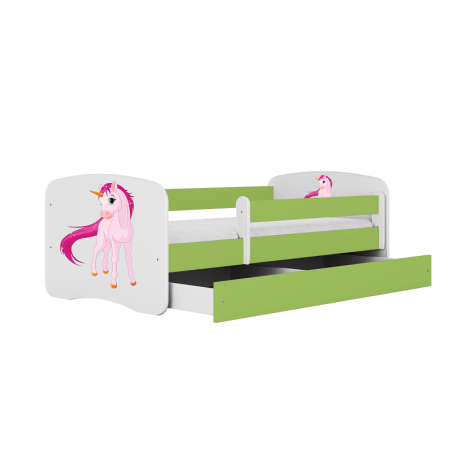 Łóżko dziecięce Baby Dreams Jednorożec Zielone - 180x80