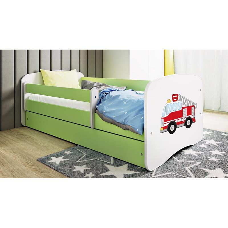 Łóżko dziecięce Baby Dreams Straż Pożarna Zielone - 160x80