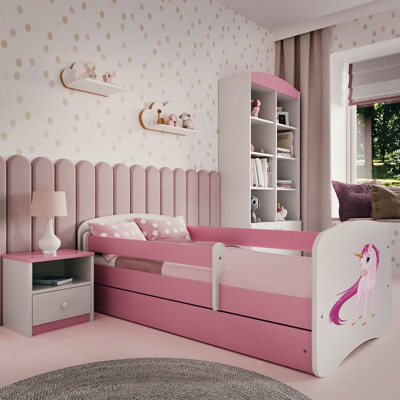 Łóżko dziecięce Baby Dreams Jednorożec Różowe - 160x80