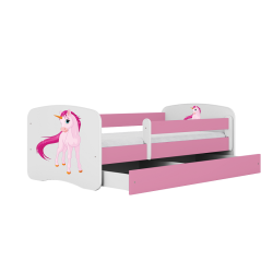 Łóżko dziecięce Baby Dreams Jednorożec Różowe - 160x80