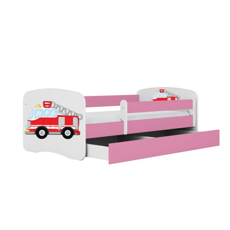 Łóżko dziecięce Baby Dreams Straż Pożarna Różowe - 180x80