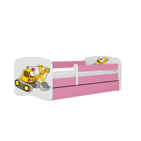 Łóżko dziecięce Baby Dreams Koparka Różowe - 180x80