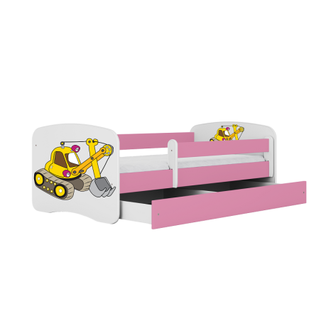 Łóżko dziecięce Baby Dreams Koparka Różowe - 180x80