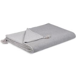 Cotton&Sweets Dwustronny Muślinowy Pled/Narzuta Szary Melanż