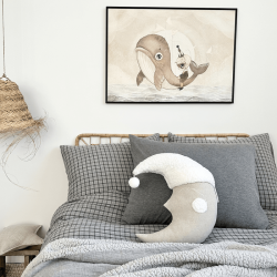 Cotton&Sweets Dwustronny Muślinowy Pled/Narzuta Szary Melanż