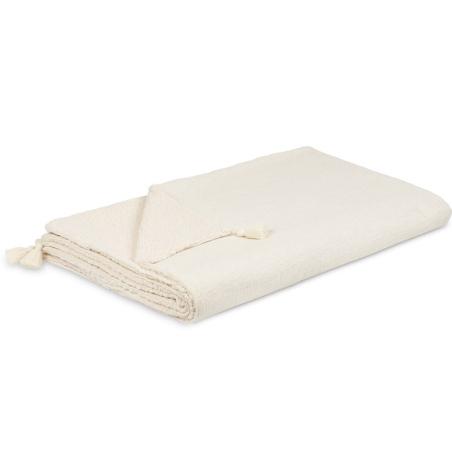 Cotton&Sweets Dwustronny Muślinowy Pled/Narzuta z Lnem Natural