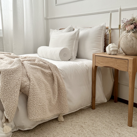 Cotton&Sweets Dwustronny Muślinowy Pled/Narzuta z Lnem Natural