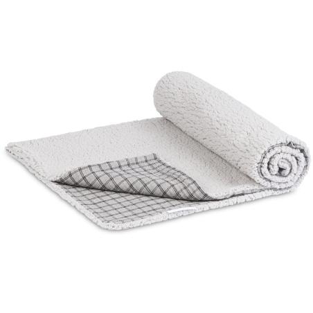 Cotton&Sweets Dwustronny Muślinowy Pled/Narzuta Szara Kratka