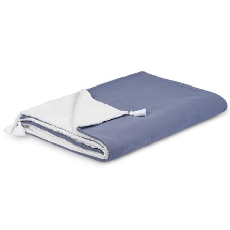 Cotton&Sweets Dwustronny Muślinowy Pled/Narzuta Denim