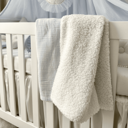 Cotton&Sweets Dwustronny Muślinowy Pled/Narzuta Błękitny