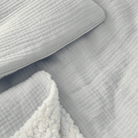 Cotton&Sweets Dwustronny Muślinowy Pled/Narzuta Błękitny