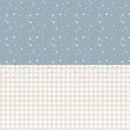 Dekornik Tapeta Boho Meadow Blue and Check