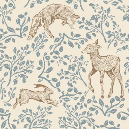 Dekornik Tapeta Forest Animals and Fairytale Beige