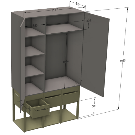 Wood Luck Tweens Szafa (pink)