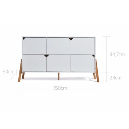 Bellamy Lotta Komoda 6-Szuflad Latte