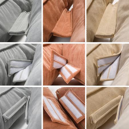 Pufa Dziecięca Prostokątna Sztruksowa Szara